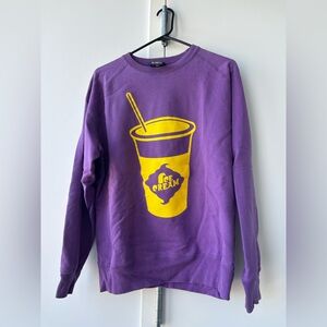 Billionaire Boys Club Purple Crewneck with Yellow Ice Cream Graphic